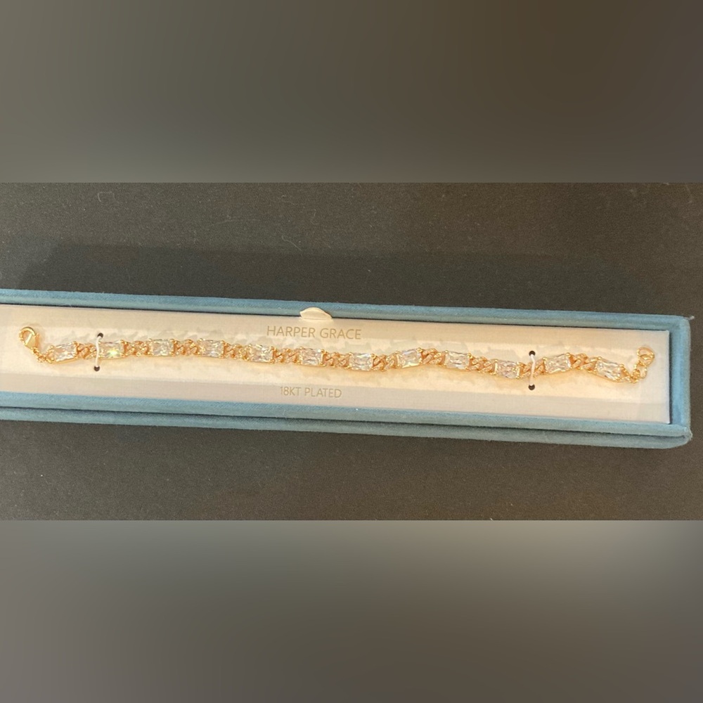 NEW Harper Grace Gold Plated & Cubic Zirconia Bracelet